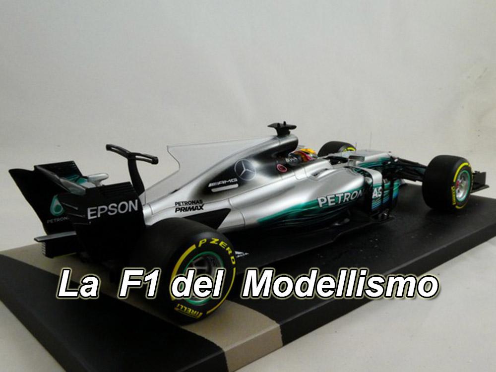 Modello Auto OPO 1/24 Mercedes AMG F1 W08 EQ Power+ | Lewis Hamilton Winner 2017 | Auto In Metallo Da Collezione