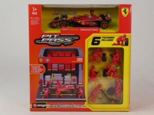 Ferrari SF-24 2024 + GArage & 6 Figurines