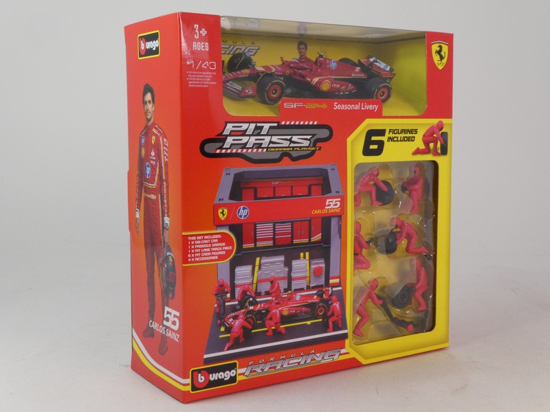 Ferrari SF-24 2024 + GArage & 6 Figurines - immagine 2