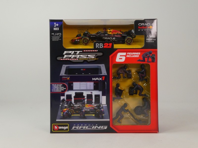 Red Bull RB21 2025 + Garage & 6 Figurines - immagine 3