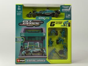 Aston Martin AMR25 2025 + Garage & 6 Figurines